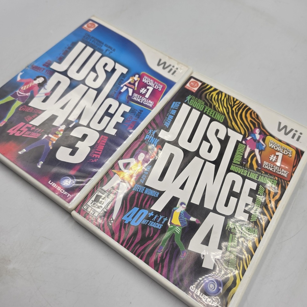 Nintendo Wii Just Dance Games 3 & 4 2012 Cib Tested W Manual 2 Games